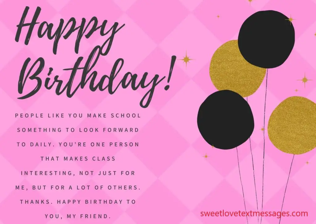 Birthday Wishes from a Girl to a Guy Friend from School