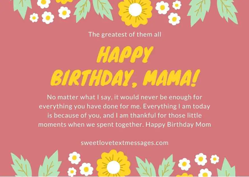 Touching Birthday Message for Mother
